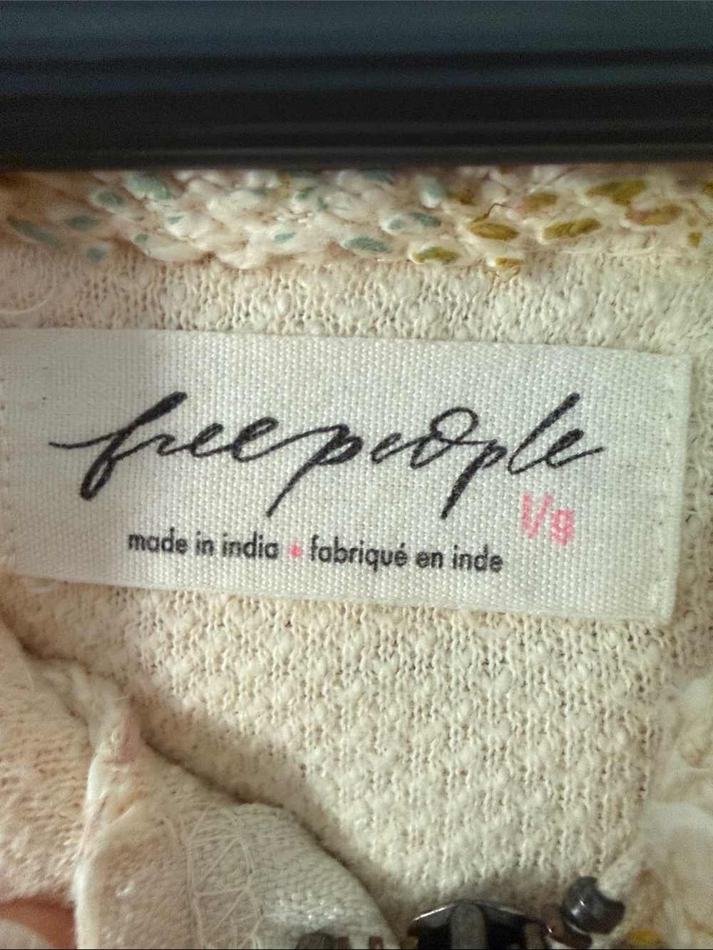 Free People Patchwork Zip-Up Hoodie in Pastel Multi with Coral Drawstrings - Picture 9 of 9